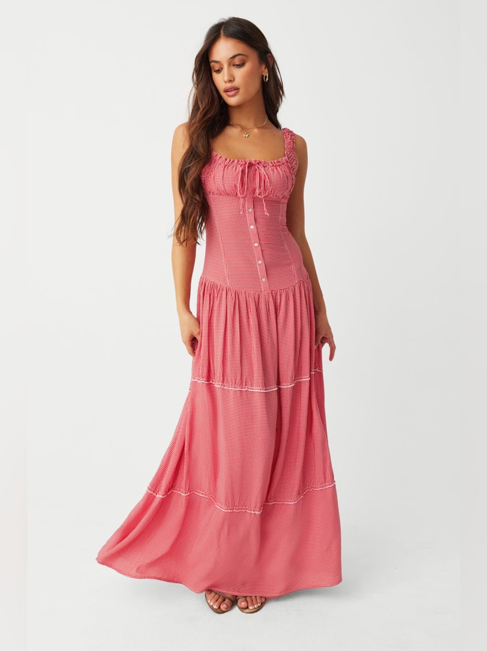 Frankie Bikinis Christabelle Ruffle Maxi Dress
